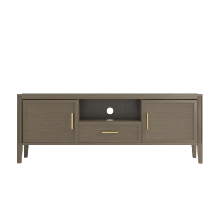 Large Dark Wooden TV Stand with Storage - TV's up to 65" - Delilah