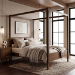 Super King Four Poster Bed Frame in Walnut - Delilah