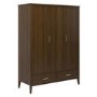 Large Walnut 3 Door Triple Wardrobe with Drawers - Delilah