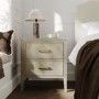Light Wood 2 Drawer Bedside Table - Delilah