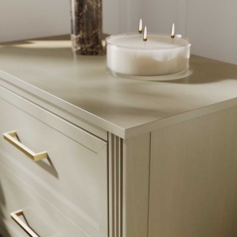 Wide Light Wood 2 Drawer Bedside Table - Delilah