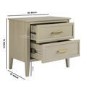 Wide Light Wood 2 Drawer Bedside Table - Delilah