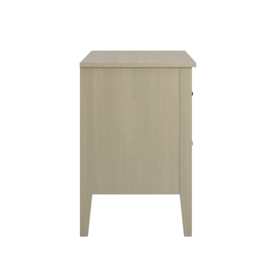 Wide Light Wood 2 Drawer Bedside Table - Delilah