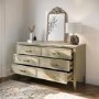Wide Light Wood 6 Drawer Chest of Drawers - Delilah 