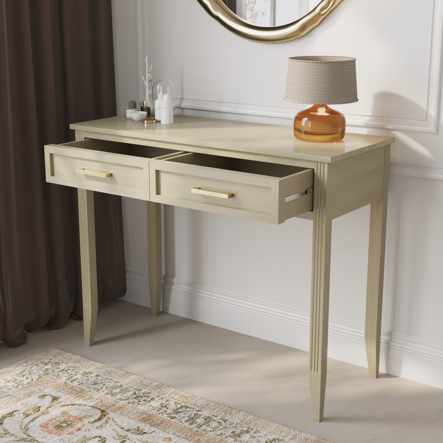 Light Wood Dressing Table with 2 Drawers - Delilah 