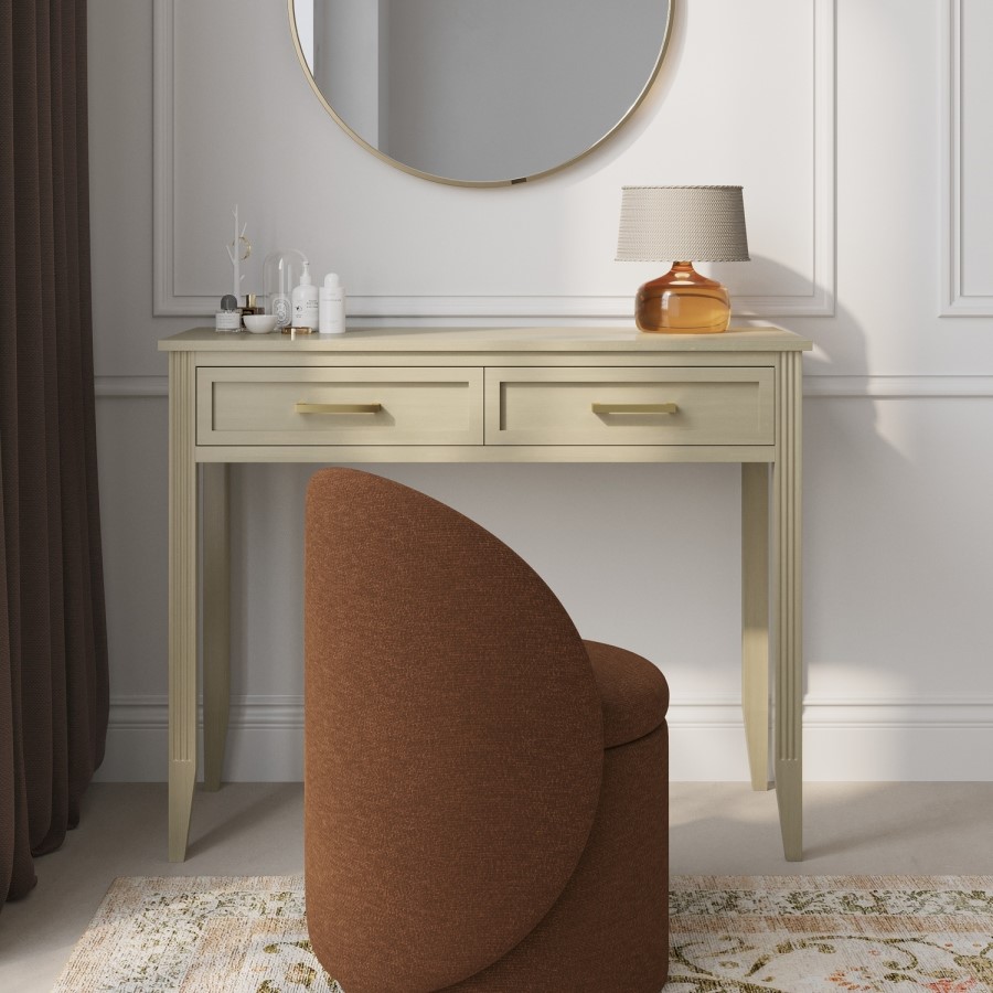 Light Wood Dressing Table with 2 Drawers - Delilah 