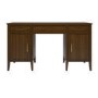 Walnut Office Desk with Drawers - Delilah 