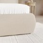 Beige Linen King Size Ottoman Bed with Pillow Headboard - Dune