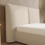 Beige Linen King Size Ottoman Bed with Pillow Headboard - Dune
