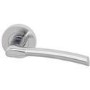 Internal Silver Polished/Satin Chrome Lever Fire Door Handle with Latch and Hinges Pack - 65mm Latch - Drava - XL Joinery