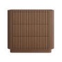 Walnut Ribbed 3 Drawer Chest of Drawers - Fully Assembled - Drew