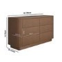Wide Walnut Ribbed 6 Drawer Chest of Drawers - Fully Assembled - Drew