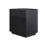 Black Ribbed 2 Drawer Bedside Table - Fully Assembled - Drew