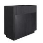 Black Ribbed 3 Drawer Chest of Drawers - Fully Assembled - Drew