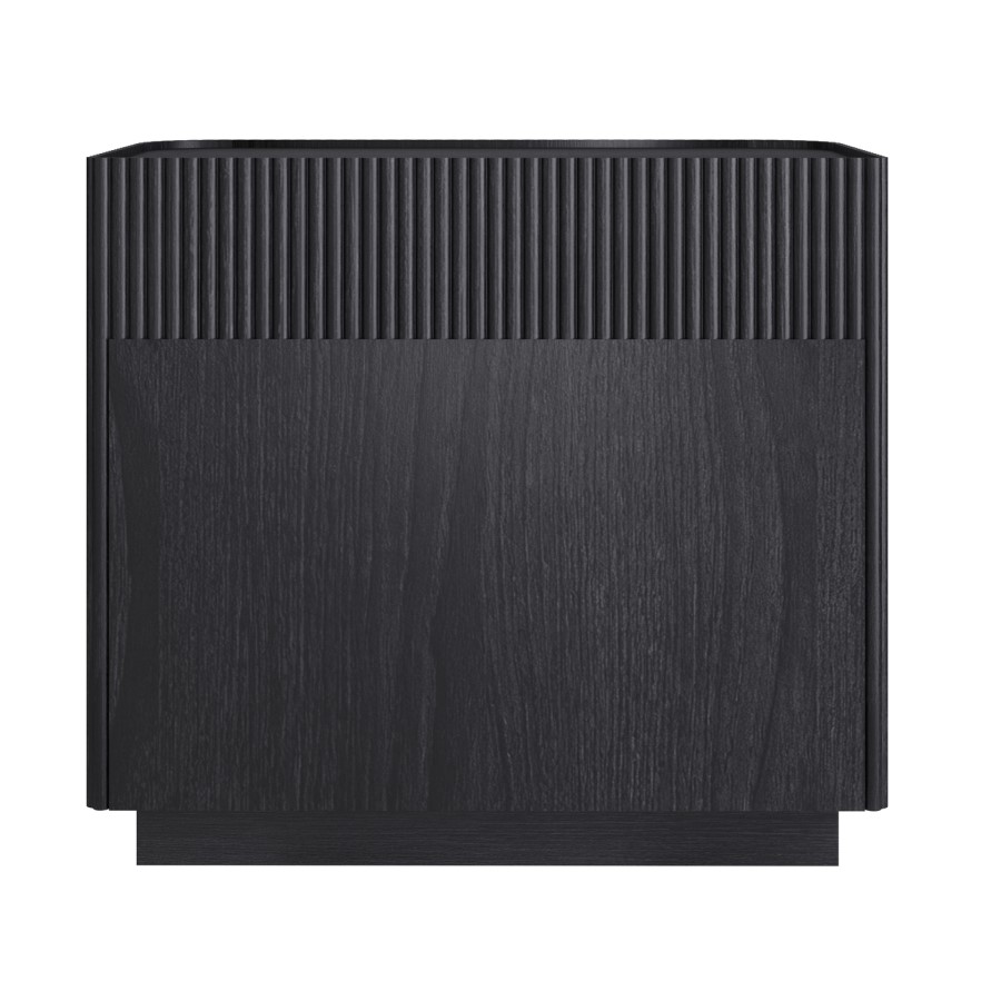 Black Ribbed 3 Drawer Chest of Drawers - Fully Assembled - Drew