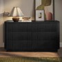 Black Ribbed 6 Drawer Large Chest of Drawers - Fully Assembled - Drew