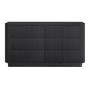 Black Ribbed 6 Drawer Large Chest of Drawers - Fully Assembled - Drew