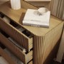 Natural Oak Ribbed 3 Drawer Chest of Drawers - Fully Assembled - Drew