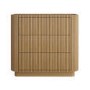 Natural Oak Ribbed 3 Drawer Chest of Drawers - Fully Assembled - Drew