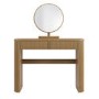 Natural Oak Ribbed Dressing Table with Drawers and Mirror - Drew