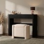 Black Ribbed Dressing Table with Drawers and Mirror - Drew