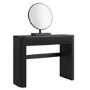 Black Ribbed Dressing Table with Drawers and Mirror - Drew