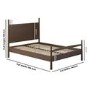 Dark Wood Double Wooden Bed Frame with Pillar Detail - Darwin
