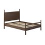 Dark Wood Double Wooden Bed Frame with Pillar Detail - Darwin