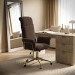 Brown Velvet High Back Swivel Office Chair - Effie