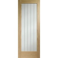 Internal Oak Fully-Glazed Cottage Door with Clear Etched Glass - Unfinished - 1981 x 762 x 35mm - Suffolk Essential - XL Joinery