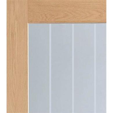 Internal Oak Half-Glazed Cottage Door with Clear Etched Glass - Unfinished - 2040 x 626 x 40mm - Suffolk Essential - XL Joinery