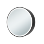 Black Sliding Bathroom Mirror Cabinet with Lights 600 x 600mm - Elara