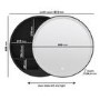 Black Sliding Bathroom Mirror Cabinet with Lights 600 x 600mm - Elara