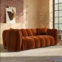 Burnt Orange Velvet 3 Seater Sofa - Elod