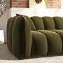 Khaki Green Velvet 3 Seater Sofa - Elod