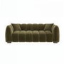 Khaki Green Velvet 3 Seater Sofa - Elod