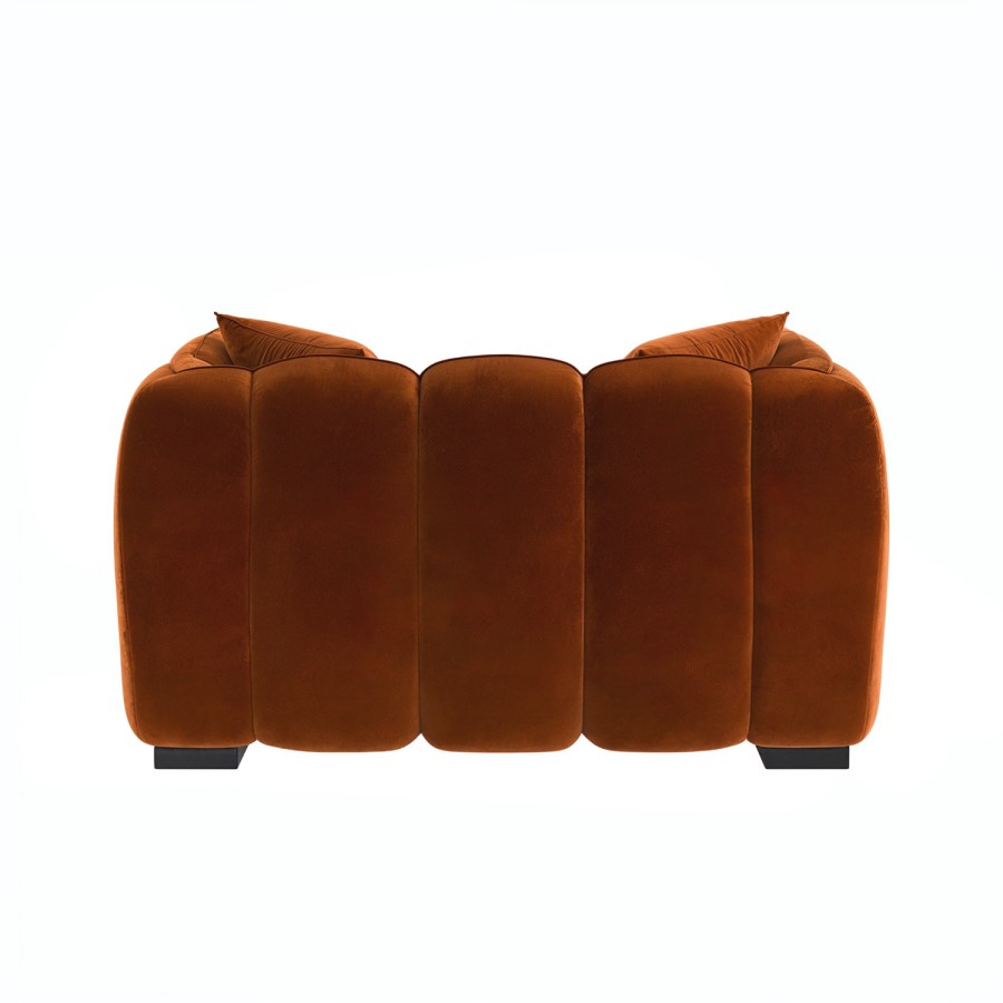 Burnt Orange Velvet Love Seat - Elod