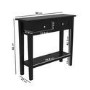 ONLY OPENED - Small Narrow Black Wood Console Table with Drawers - Elms