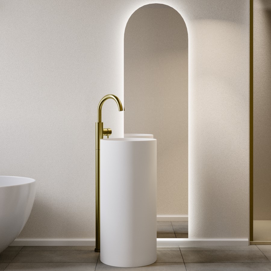 Arched Backlit Heated Tall Bathroom Mirror with Lights 500 x 1800mm - Elod
