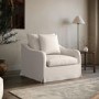 Cream Fabric Slipcover Armchair - Eliza