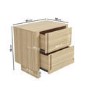 Light Wood Mid Century 2 Drawer Bedside Table - Emile Sustainable Furniture