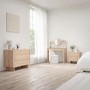 Light Wood Mid Century 2 Drawer Bedside Table - Emile Sustainable Furniture