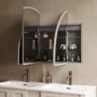 Triple Door Chrome Bathroom Mirror Cabinet with Lights Demister & Shaver Socket 1200 x 690mm - Empire