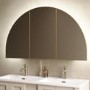 Triple Door Brass Bathroom Mirror Cabinet with Lights Demister & Shaver Socket 1200 x 690mm - Empire