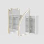 Triple Door Brass Bathroom Mirror Cabinet with Lights Demister & Shaver Socket 1200 x 690mm - Empire