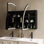 Triple Door Black Bathroom Mirror Cabinet with Lights Demister & Shaver Socket 1200 x 690mm - Empire