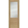 Internal Oak Half-Glazed Door with Clear Etched Glass - Pre-Finished - 1981 x 610 x 35mm - Palermo Essential - XL Joinery