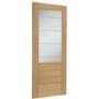 Internal Oak Half-Glazed Door with Clear Etched Glass - Pre-Finished - 1981 x 610 x 35mm - Palermo Essential - XL Joinery