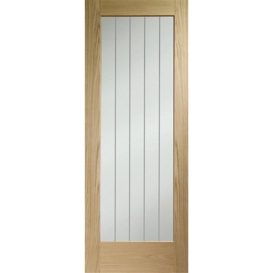 Internal Oak Fully-Glazed Cottage Door with Clear Etched Glass - Pre-Finished - 1981 x 711 x 35mm - Suffolk Essential - XL Joinery