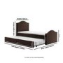Brown Velvet Single Guest Bed with Trundle - Elsie